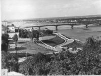 Вид на набережную Грина и мост через реку Вятку.. 1980-е годы. Фото 1